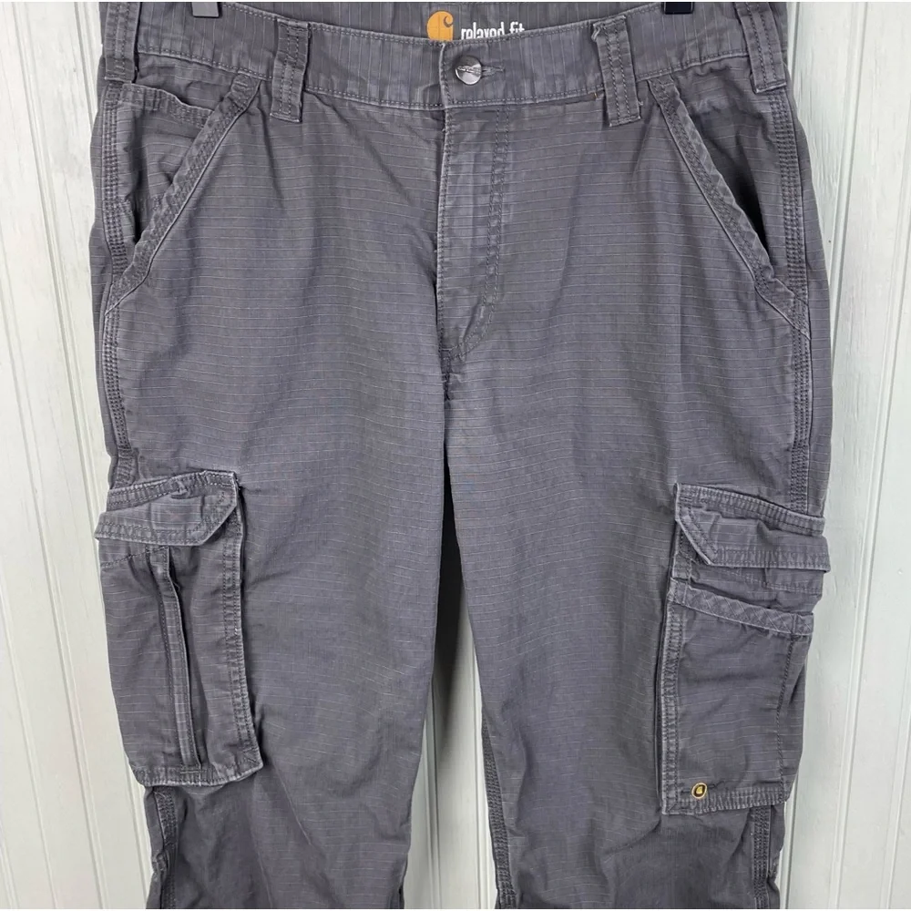 Carhartt Force Relaxed Fit Ripstop Cargo Work Pants Size 34 x 30 Tappan Gray
